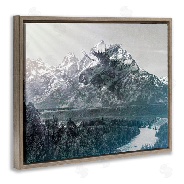 Stupell Industries Daniel Sproul | Quaint Sunny Mountain River Scenery Moose Antlers Wall Art