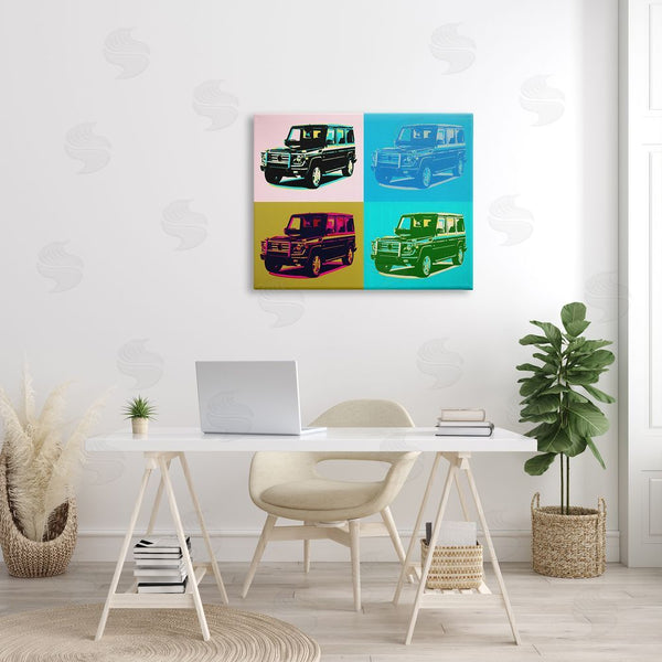 Stupell Industries Daniel Sproul | Retro Pop Vintage Utility Safari Truck Blue Pink Wall Art