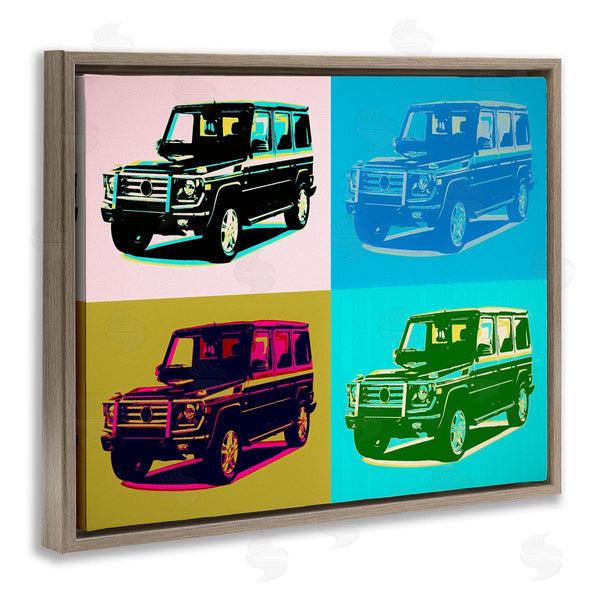 Stupell Industries Daniel Sproul | Retro Pop Vintage Utility Safari Truck Blue Pink Wall Art