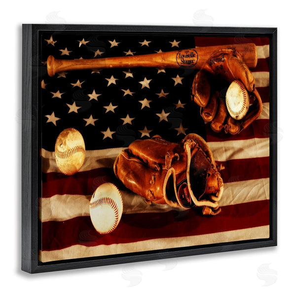 Stupell Industries Daniel Sproul | Vintage American Flag Baseball Photo