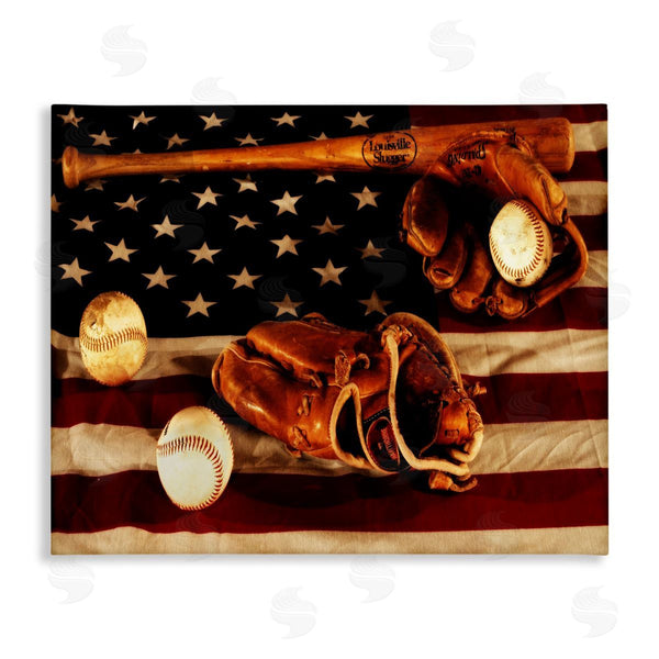 stupell industries Daniel Sproul | Vintage American Flag Baseball Photo