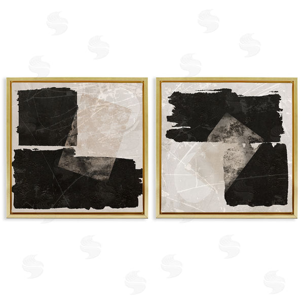 Stupell Industries Daniela Santiago | Black & Beige Abstract Shapes