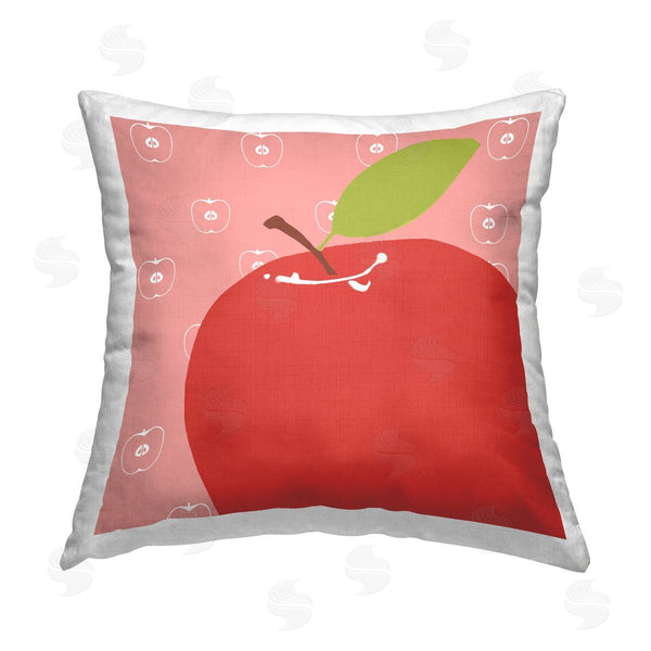 stupell industries Daniela Santiago | Bright Apple Fruit Printed Throw Pillow