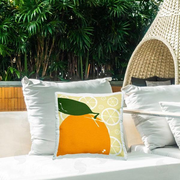 Stupell Industries Daniela Santiago | Bright Orange Fruit Printed Throw Pillow