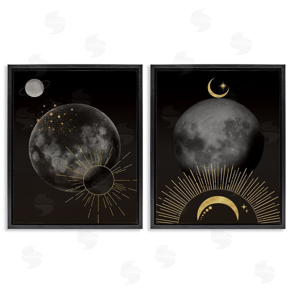 Stupell Industries Daniela Santiago | Celestial Gold Sun And Moon