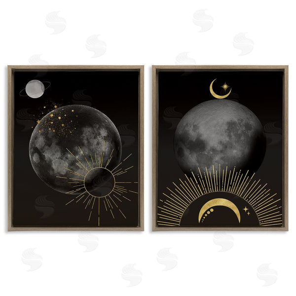 Stupell Industries Daniela Santiago | Celestial Gold Sun And Moon