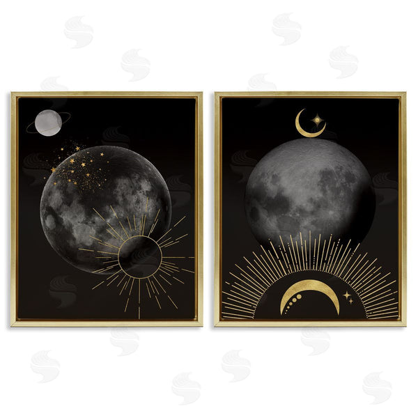 Stupell Industries Daniela Santiago | Celestial Gold Sun And Moon