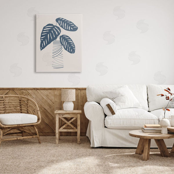 Stupell Industries Daniela Santiago | Contemporary Plant Leaves Abstract Stripe Shapes Design Wall Art