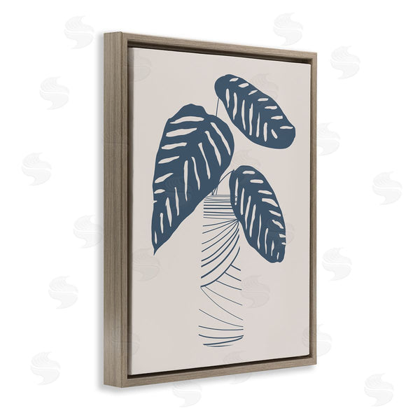 Stupell Industries Daniela Santiago | Contemporary Plant Leaves Abstract Stripe Shapes Design Wall Art