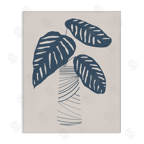 stupell industries Daniela Santiago | Contemporary Plant Leaves Abstract Stripe Shapes Design Wall Art