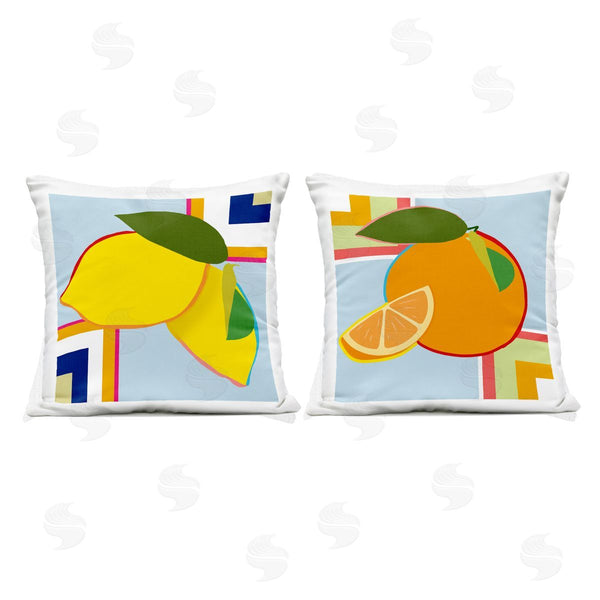 Stupell Industries Daniela Santiago | Geometric Citrus Fruit Printed Throw Pillow Set