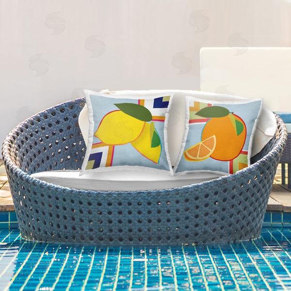 Stupell Industries Daniela Santiago | Geometric Citrus Fruit Printed Throw Pillow Set