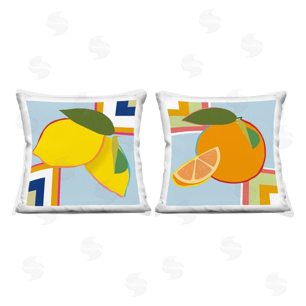stupell industries Daniela Santiago | Geometric Citrus Fruit Printed Throw Pillow Set