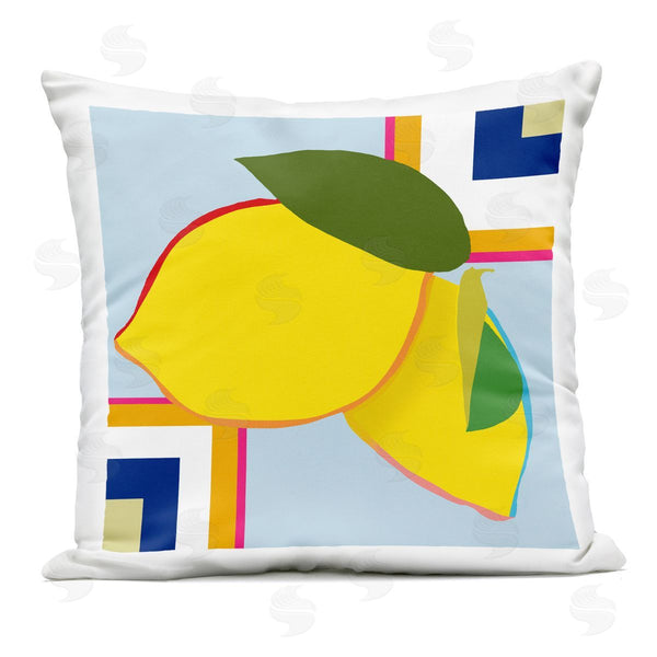 Stupell Industries Daniela Santiago | Geometric Lemon Fruit Printed Throw Pillow