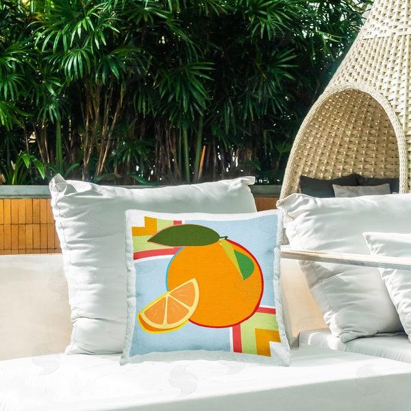 Stupell Industries Daniela Santiago | Geometric Orange Fruit Printed Throw Pillow