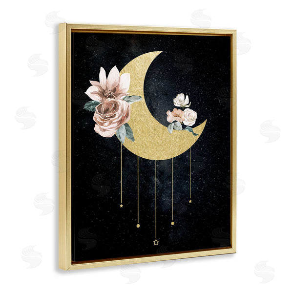 Stupell Industries Daniela Santiago | Glam Detail Moon With Roses
