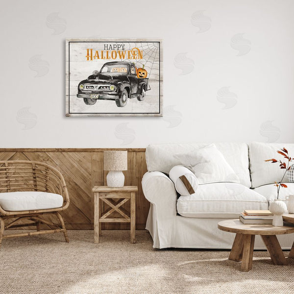 Stupell Industries Daniela Santiago | Happy Halloween Pumpkin Truck Wall Art