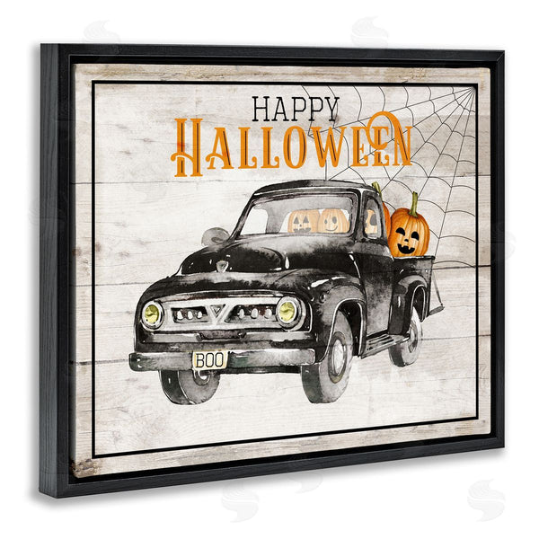 Stupell Industries Daniela Santiago | Happy Halloween Pumpkin Truck Wall Art