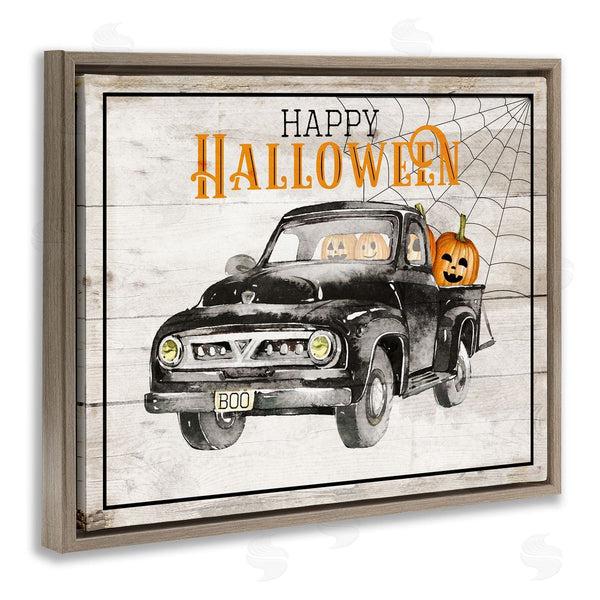 Stupell Industries Daniela Santiago | Happy Halloween Pumpkin Truck Wall Art