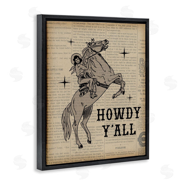 Stupell Industries Daniela Santiago | Howdy Y'all Vintage Newspaper Wall Art