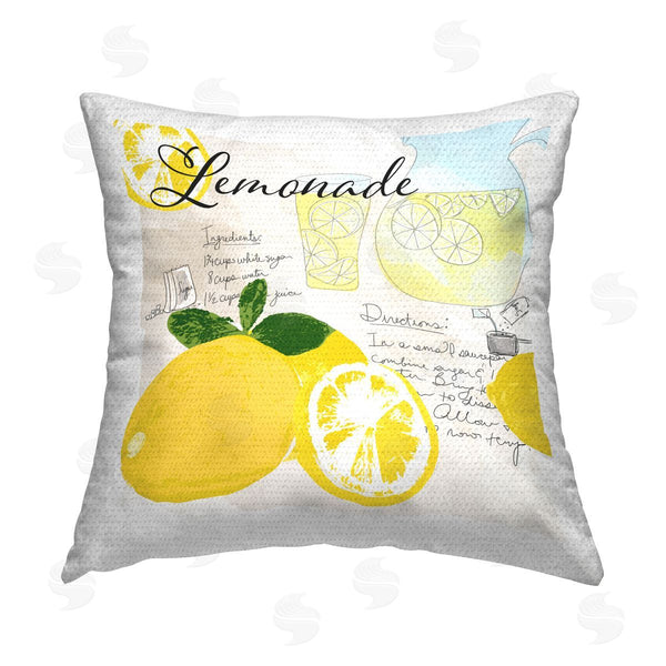 Stupell Industries Daniela Santiago | Kitchen Lemonade Recipe Printed Throw Pillow