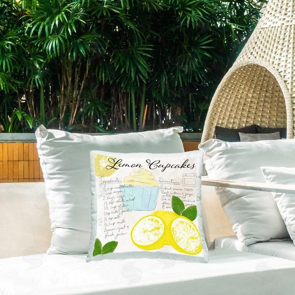 Stupell Industries Daniela Santiago | Lemon Cupcake Recipe Printed Throw Pillow