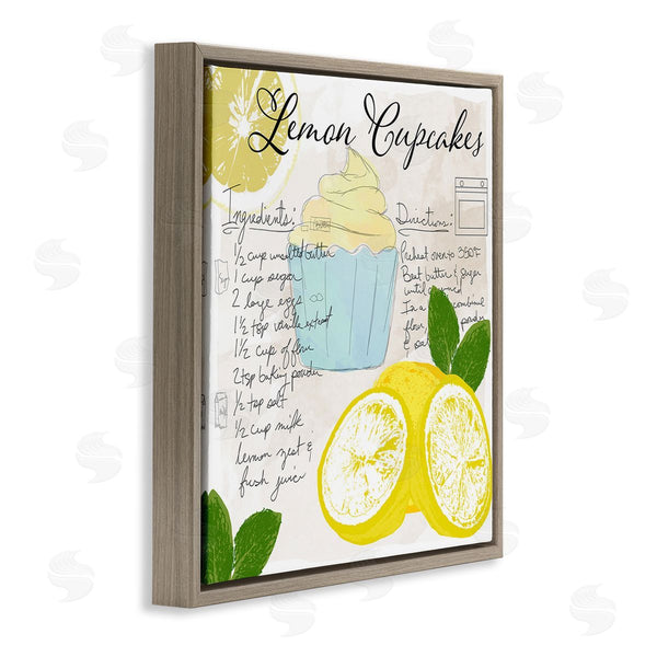 Stupell Industries Daniela Santiago | Lemon Cupcake Recipe Wall Art