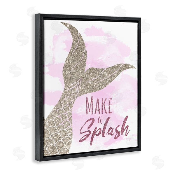 Stupell Industries Daniela Santiago | Make A Splash Sentiment Glam Mermaid Fin Wall Art