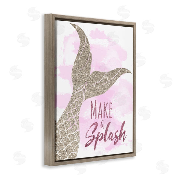 Stupell Industries Daniela Santiago | Make A Splash Sentiment Glam Mermaid Fin Wall Art