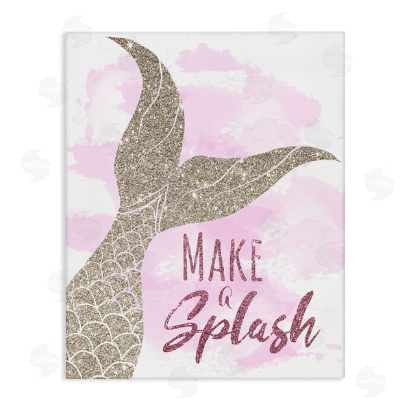 stupell industries Daniela Santiago | Make A Splash Sentiment Glam Mermaid Fin Wall Art