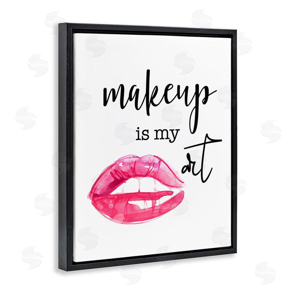 Stupell Industries Daniela Santiago | Makeup Is My Art Glam Lips Typography Style Wall Art