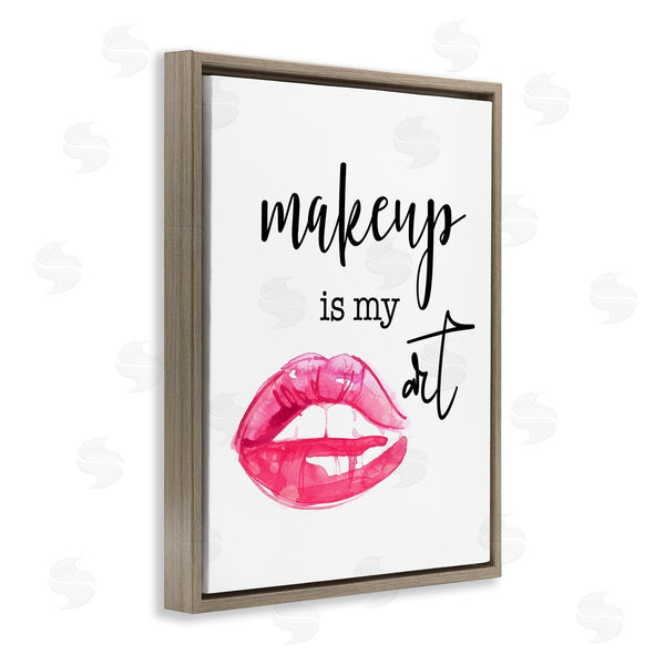 Stupell Industries Daniela Santiago | Makeup Is My Art Glam Lips Typography Style Wall Art