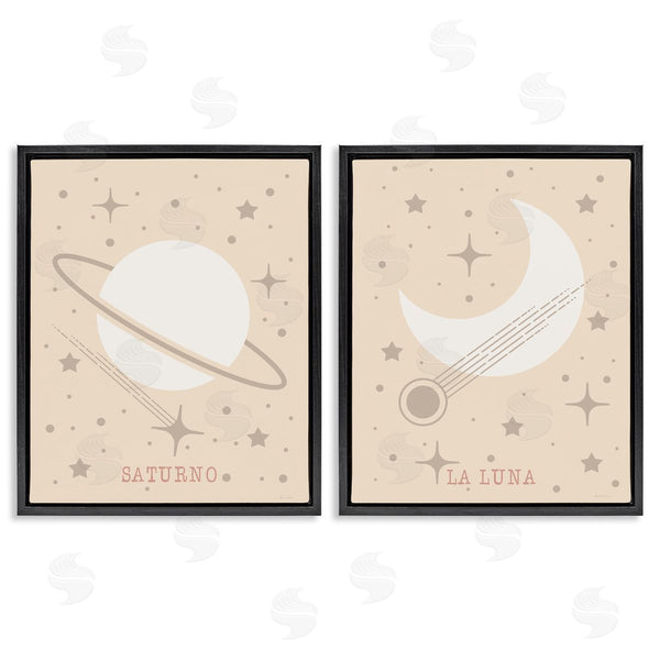 Stupell Industries Daniela Santiago | Minimal Saturn & Moon