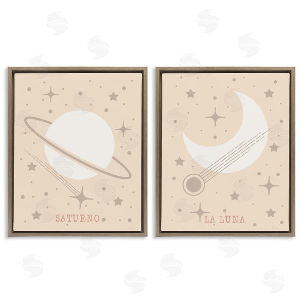 Stupell Industries Daniela Santiago | Minimal Saturn & Moon
