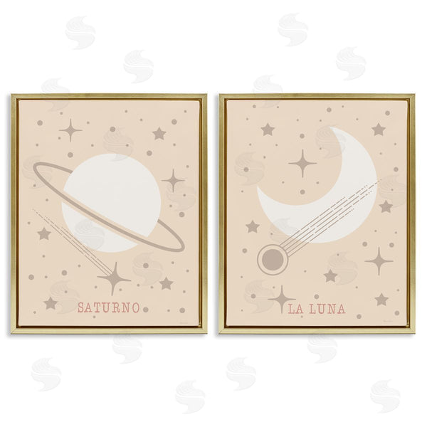 Stupell Industries Daniela Santiago | Minimal Saturn & Moon