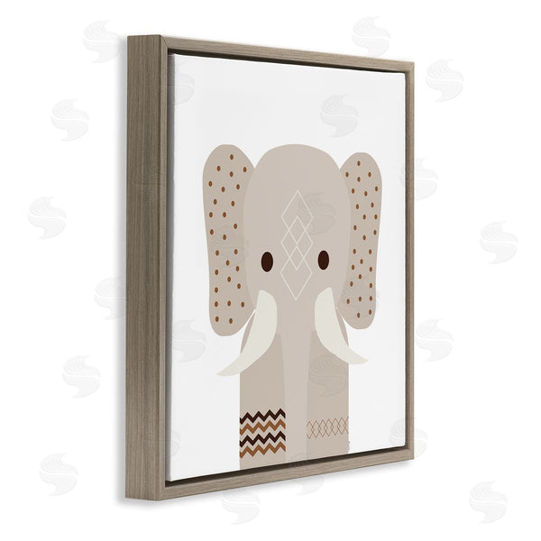 Stupell Industries Daniela Santiago | Neutral Tone Elephant