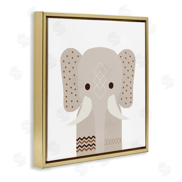 Stupell Industries Daniela Santiago | Neutral Tone Elephant
