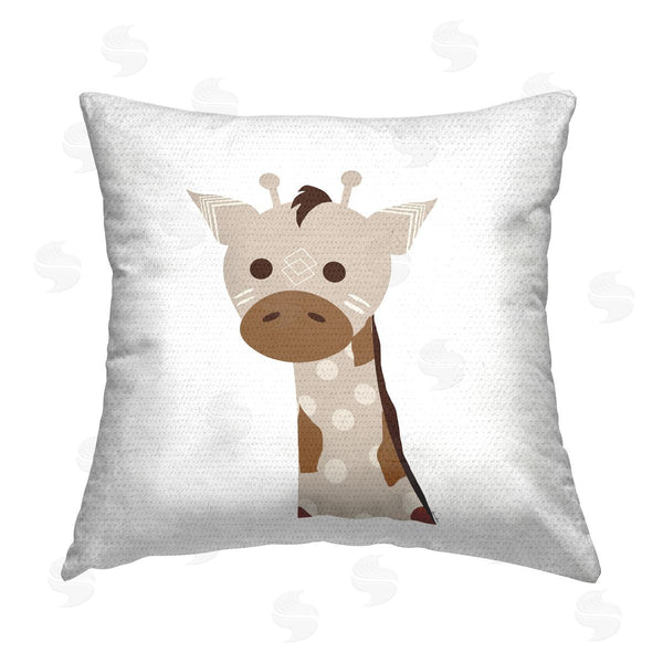 Stupell Industries Daniela Santiago | Neutral Tone Giraffe Printed Throw Pillow