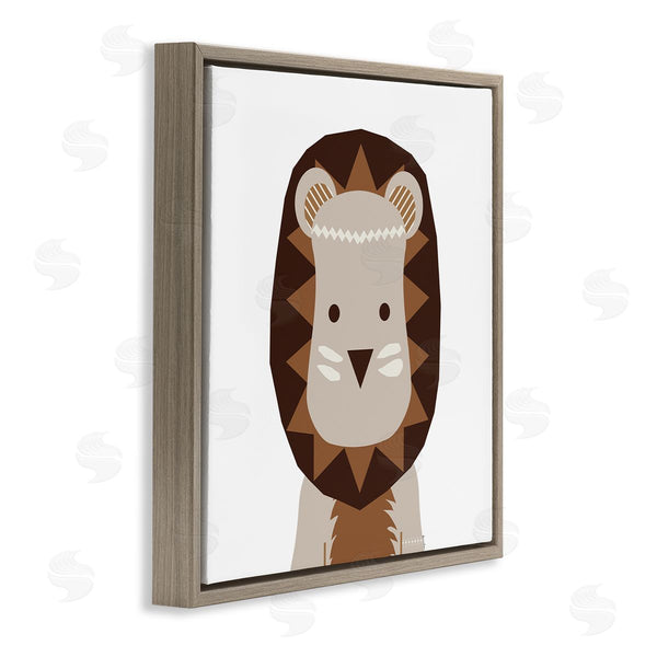 Stupell Industries Daniela Santiago | Neutral Tone Lion
