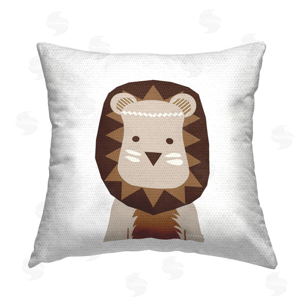 Stupell Industries Daniela Santiago | Neutral Tone Lion Printed Throw Pillow