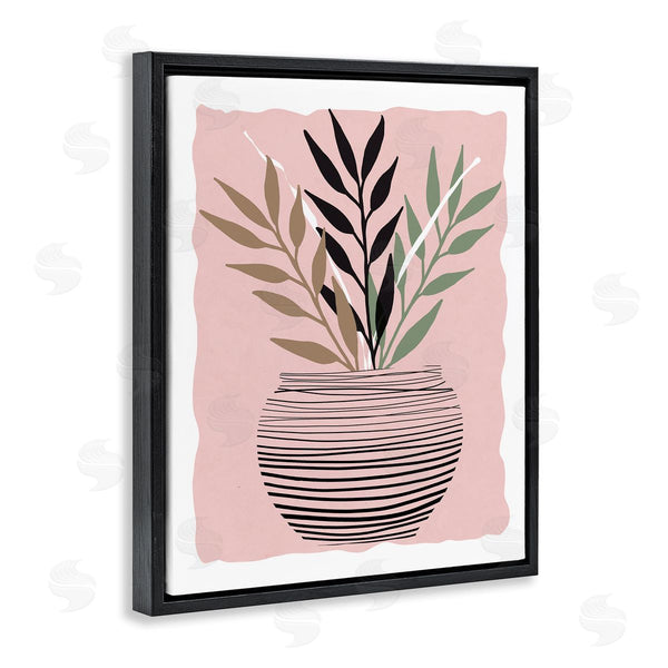 Stupell Industries Daniela Santiago | Plant Sprout Branches Minimalistic Abstract Patterned Pot Pink Wall Art