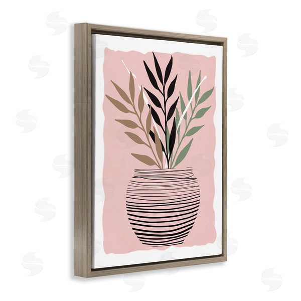 Stupell Industries Daniela Santiago | Plant Sprout Branches Minimalistic Abstract Patterned Pot Pink Wall Art