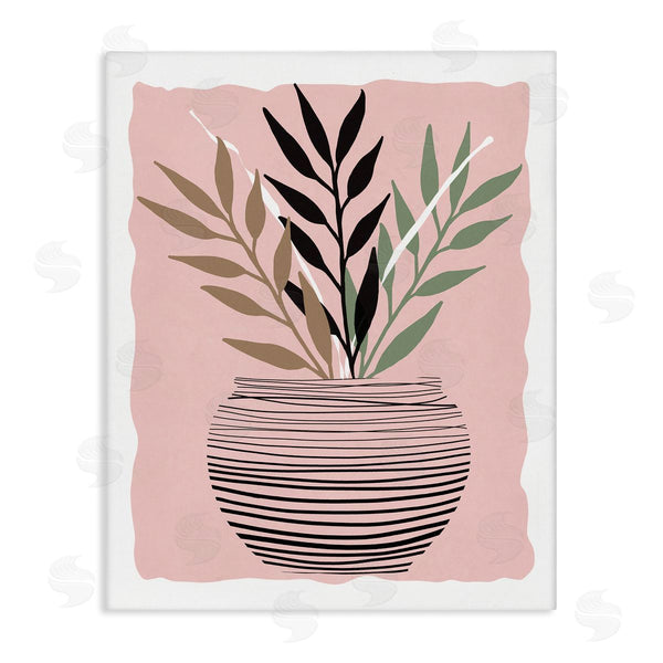 stupell industries Daniela Santiago | Plant Sprout Branches Minimalistic Abstract Patterned Pot Pink Wall Art