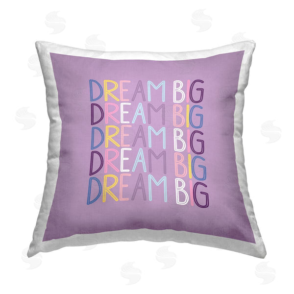 stupell industries Daniela Santiago | Repeating Dream Big Phrase Printed Throw Pillow