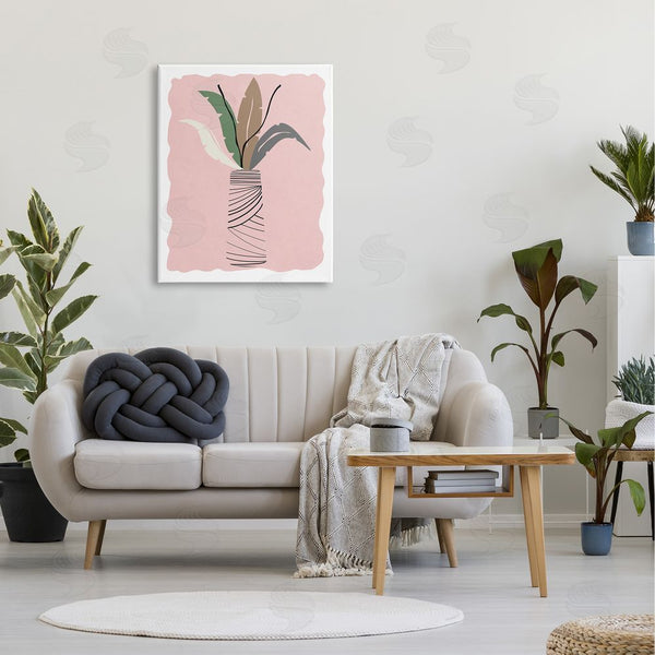 Stupell Industries Daniela Santiago | Tropical Calathea Vines Modern Abstract Line Art Jar Wall Art