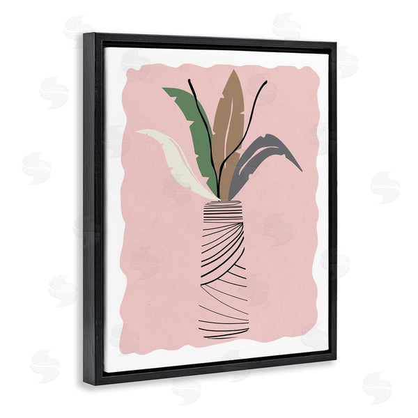 Stupell Industries Daniela Santiago | Tropical Calathea Vines Modern Abstract Line Art Jar Wall Art