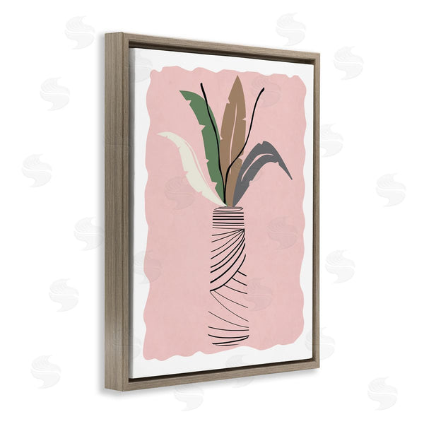 Stupell Industries Daniela Santiago | Tropical Calathea Vines Modern Abstract Line Art Jar Wall Art