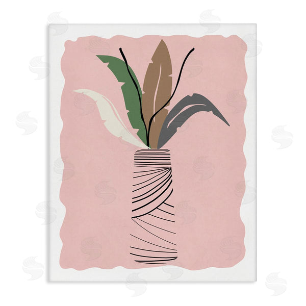 stupell industries Daniela Santiago | Tropical Calathea Vines Modern Abstract Line Art Jar Wall Art
