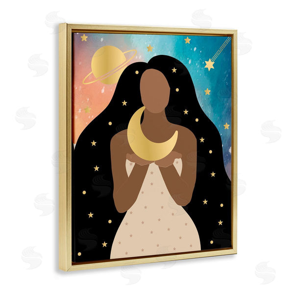 Stupell Industries Daniela Santiago | Woman Holding The Moon