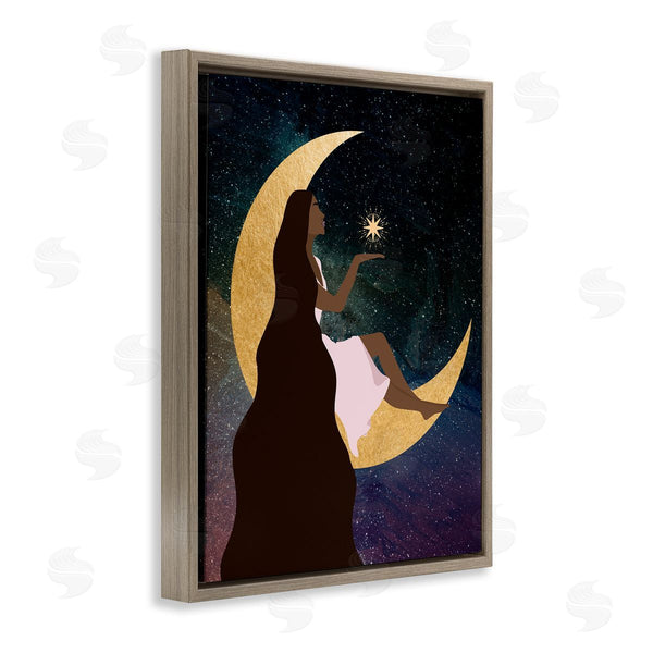 Stupell Industries Daniela Santiago | Woman On Moon With Starlight